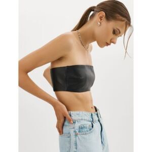 Love, Mar Vegan Leather Bandeau Top Sz. L